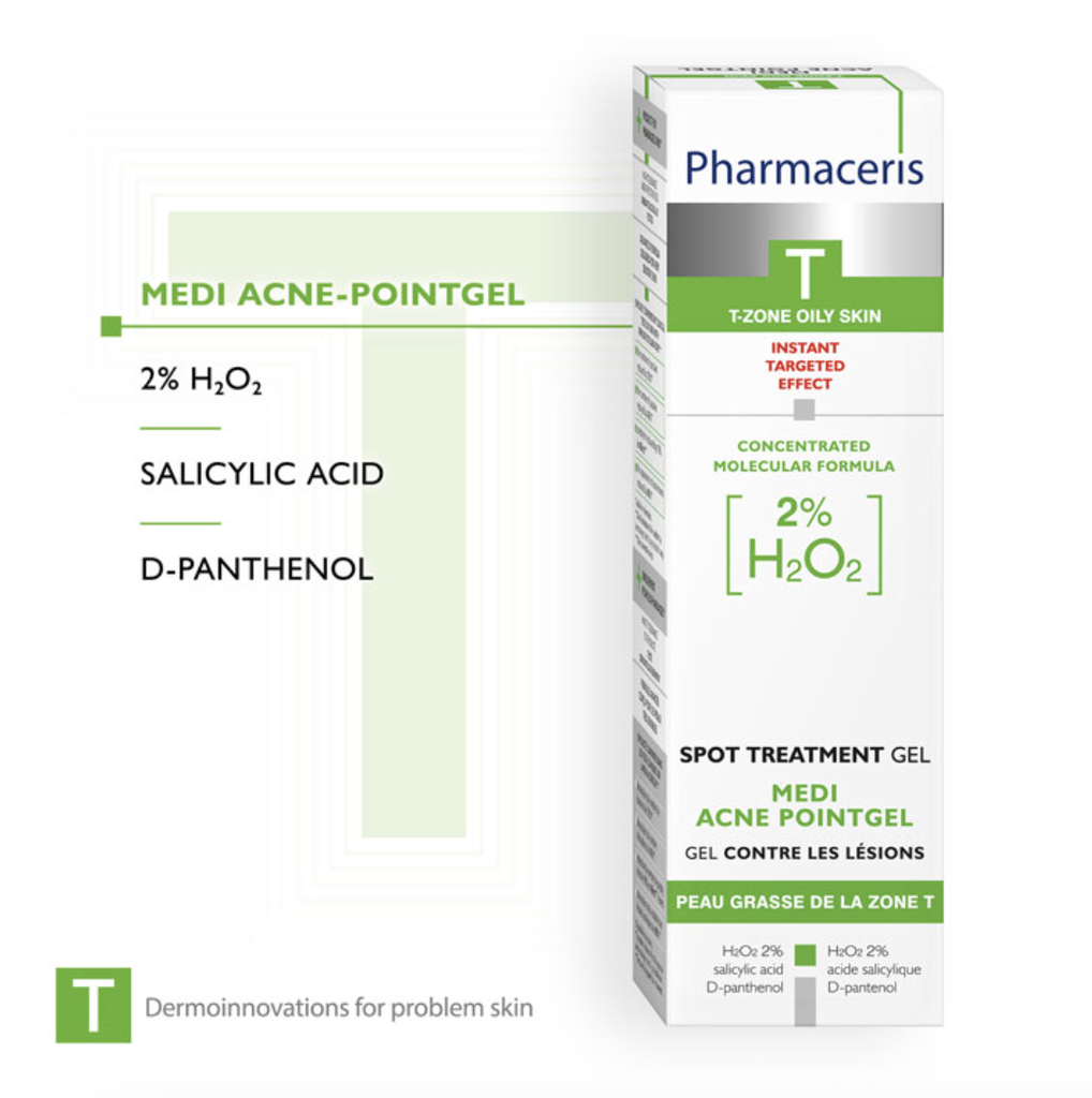 Pharmaceris T MEDI ACNE POINTGEL: Gel Chấm Mụn Đặc Trị Tổn Thương Vi Viêm 2% H2O2