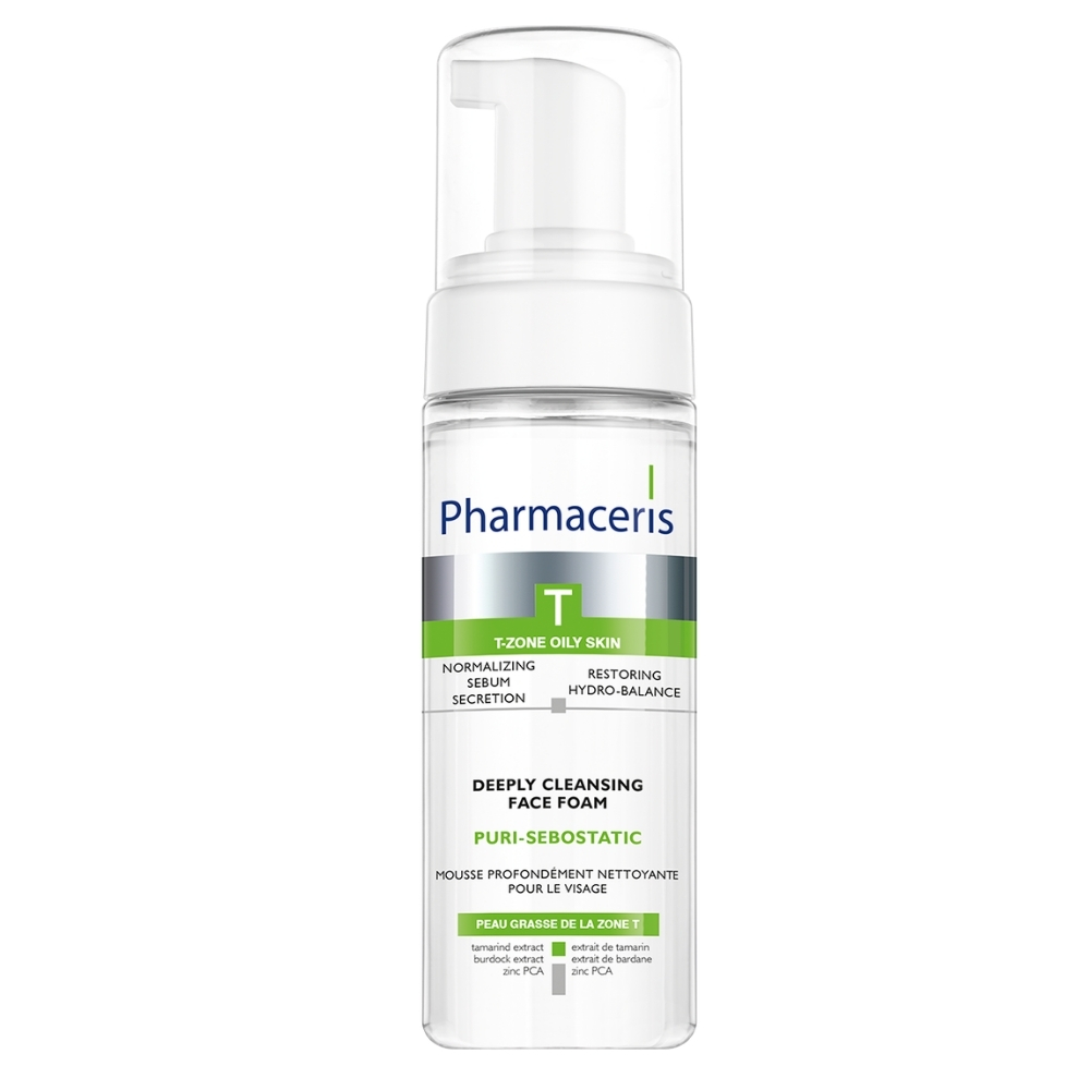 Pharmaceris T Puri-Sebostatic: Sữa Rửa Mặt Dạng Bọt Làm Sạch Sâu & Kiểm Soát Dầu Nhờn