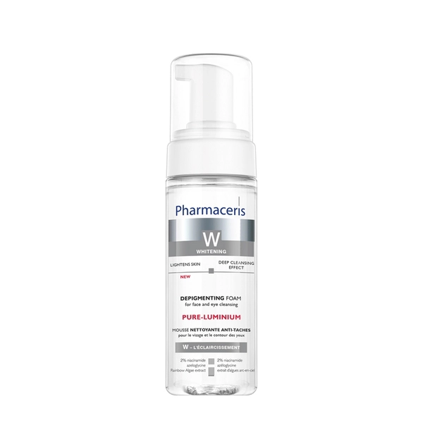 Pharmaceris W Pure-Luminum Depigmenting Foam: Bọt Rửa Mặt Làm Sáng Da & Mờ Thâm Nám Chuyên Sâu