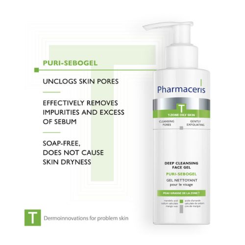 Sữa rửa mặt cho da dầu mụn Pharmaceris Puri-Sebogel