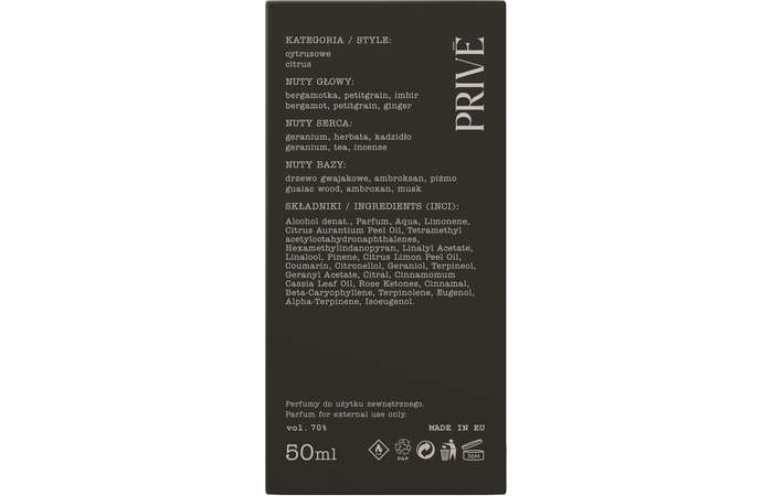 Nước Hoa Nam Made in Lab Privé Fluid Mind Hương Cam Chanh Hiện Đại 50ml